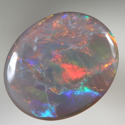 SOLID SEMI BLACK OPAL Bright red and orange fire 